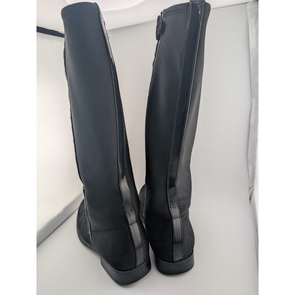 Stuart Weitzman Girls Size 3 Black Riding Boots Quilted 14" Knee High - Picture 4 of 11